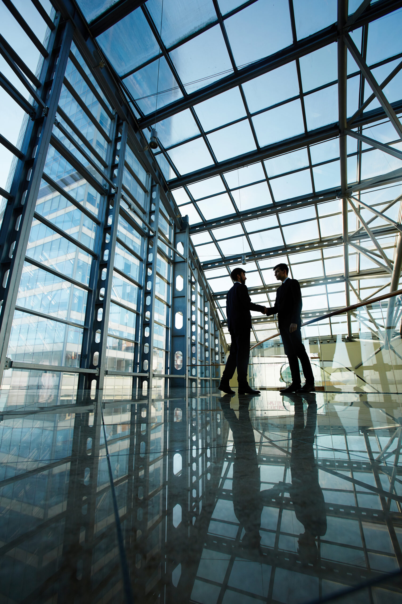 Two business leaders making deal